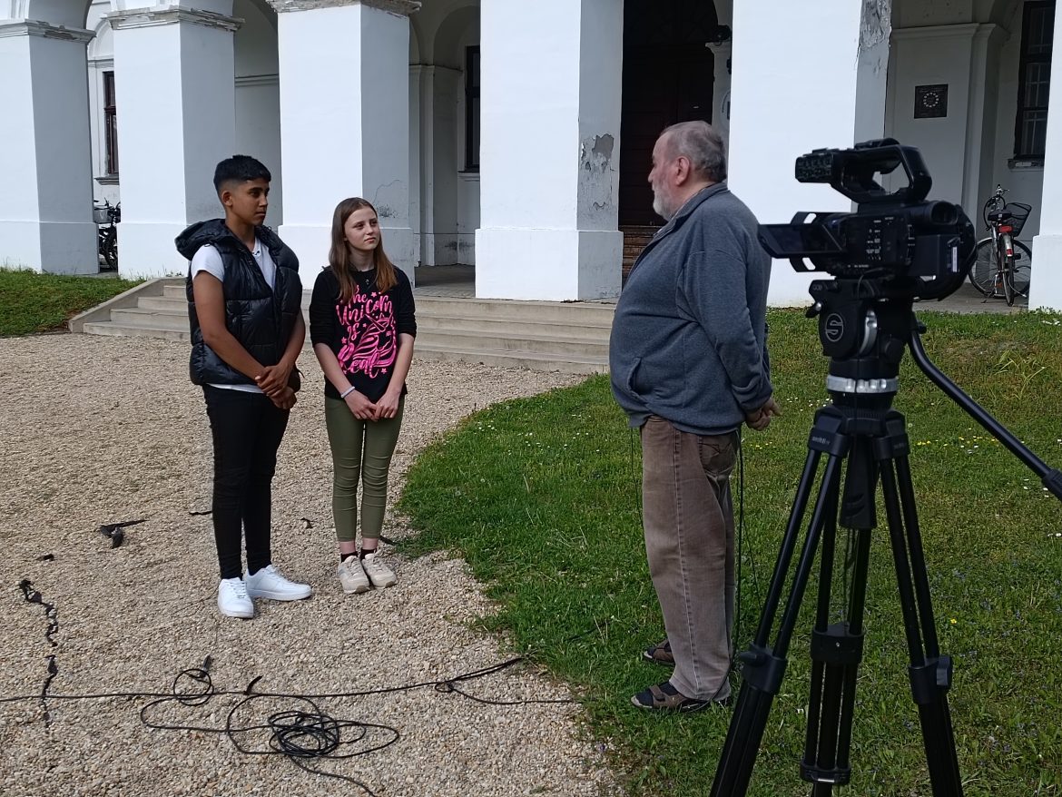 Návay Lajos, filmforgatás, makói általános iskolás diákok, fotó: Jeszenszky Zoltán