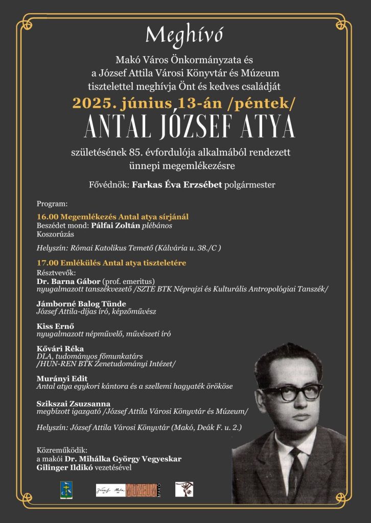 Antal József atya, megemlékezés, plakát