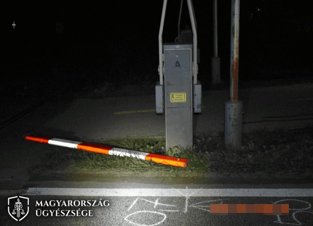 kidöntött sorompó, baleset, fotó: ügyészség