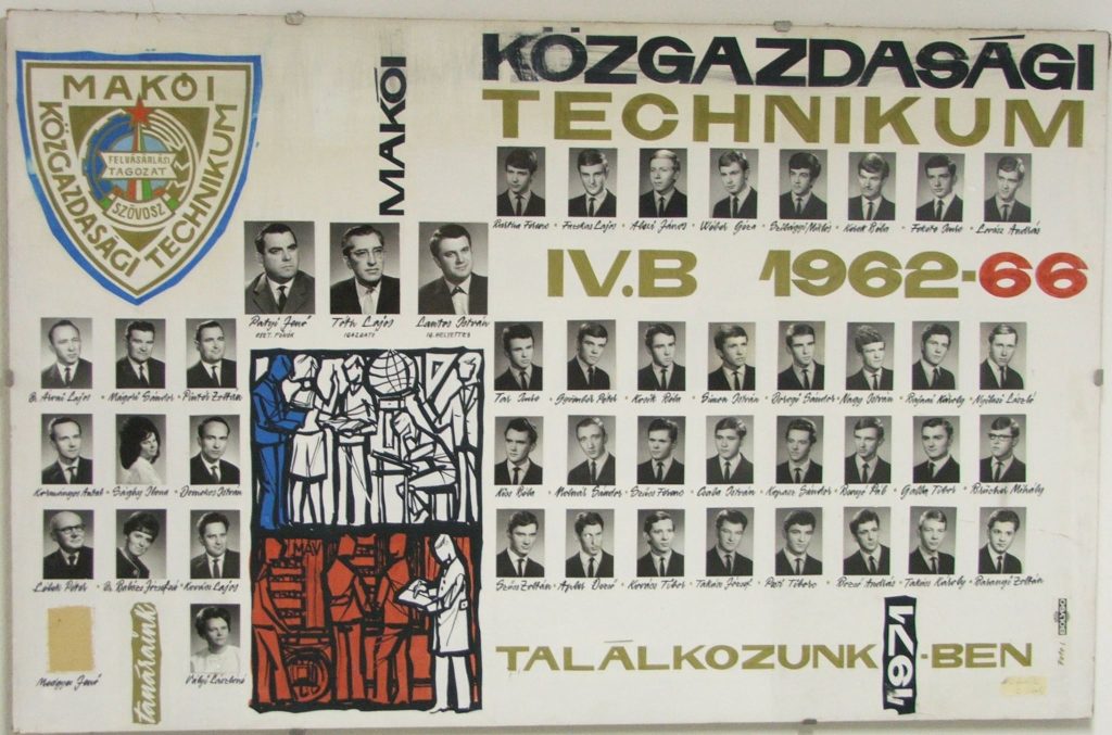 A IV.b osztály tablója. Makó, Közgazdasági technikum, 1962-1966