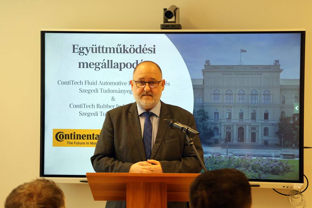 SZTE, együttműködési megállapodás, ContiTech Fluid Automotive Hungária Kft. és a ContiTech Rubber Industrial Kft. Fotó: Jeszenszky Zoltán
