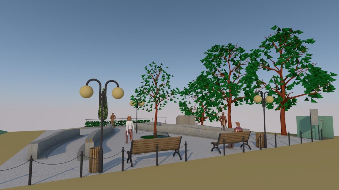 kegyeleti emlékhely, Makó, Maros-part, látványterv