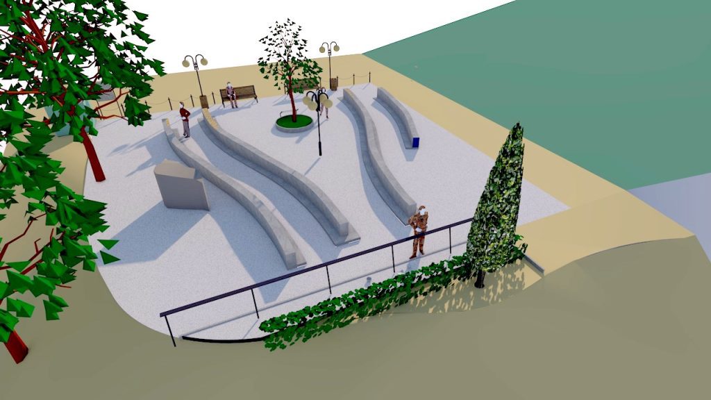 kegyeleti emlékhely, Makó, Maros-part, látványterv