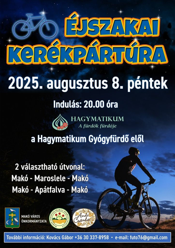éjszakai kerékpártúra, plakát, Makó