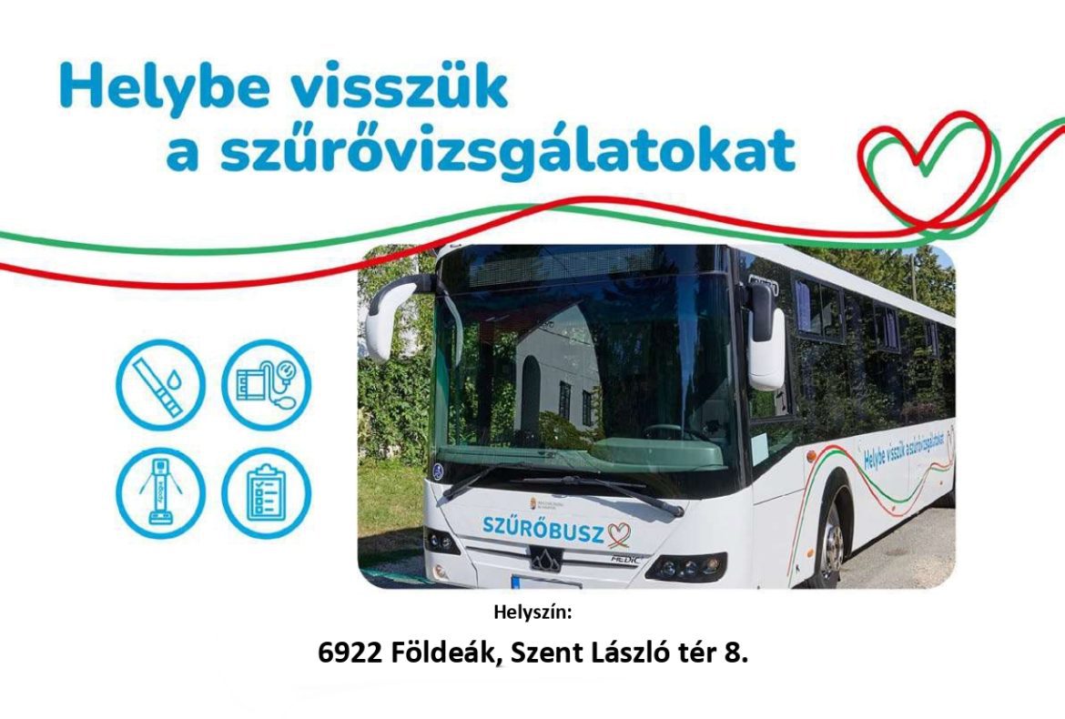 ingyenes szűrővizsgálatok, Földeák, plakát