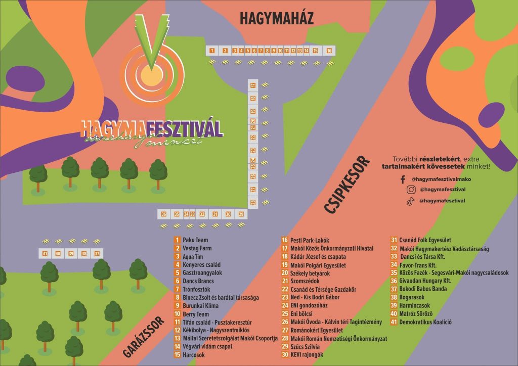 Hagymafesztivál térképe, 2025