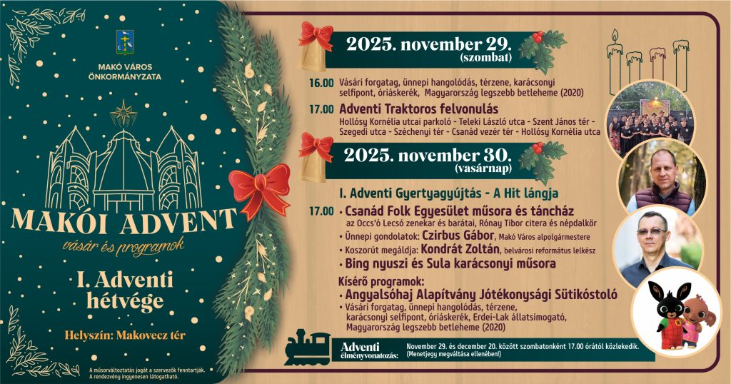 Makói advent, plakát, eslő hétvége