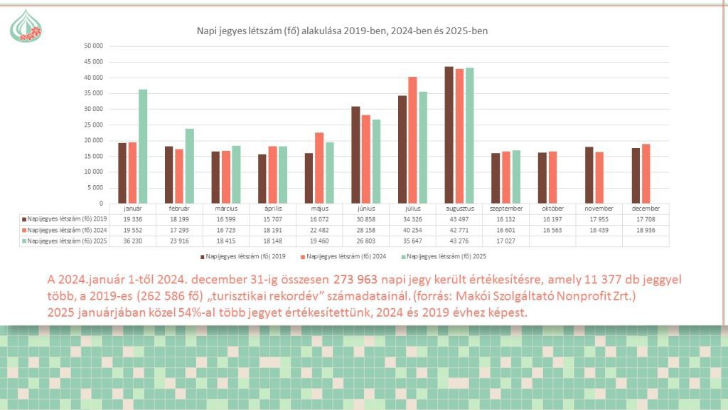 Hagymatikum, vendégforgalom, diagramm