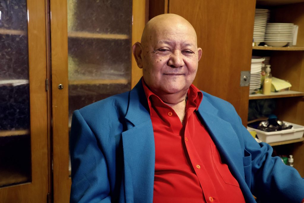 FÉG Nyugdíjas Klub, Makó, karácsonyi vacsora, fotó: Jeszenszky Zoltán, képen: Sztojkó Mihály