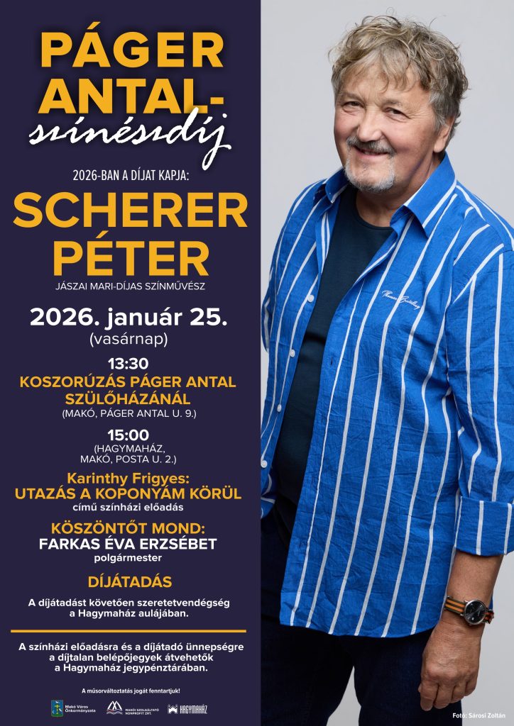 Scherer Péter veheti át idén a Páger Antal-színészdíjat