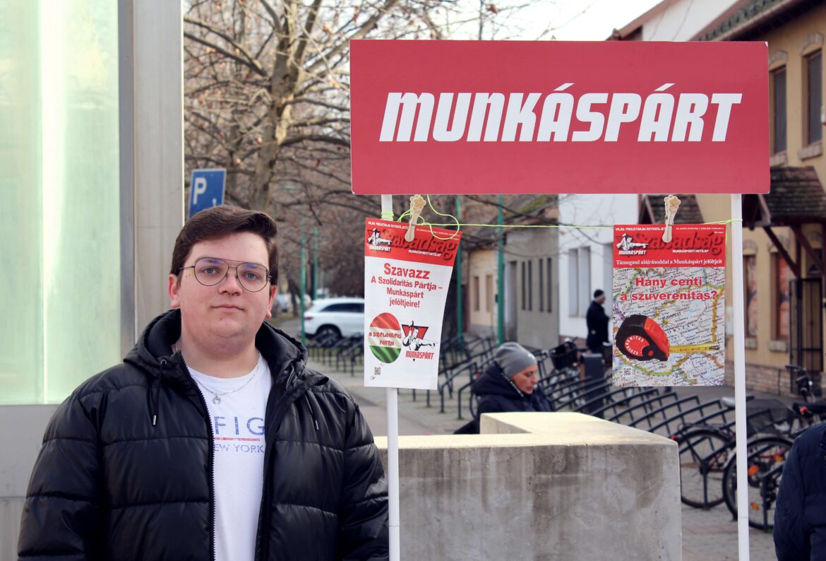 Hegyi Adrián, a Munkáspárt képviselőjelöltje, fotó: Jeszenszky Zoltán