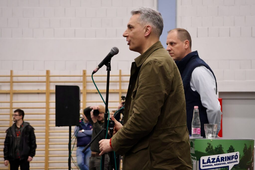 Lázár János építési és közlekedési miniszter, 41. Lázárinfó, Makó, 2026. február 20. fotó: Jeszenszky Zoltán