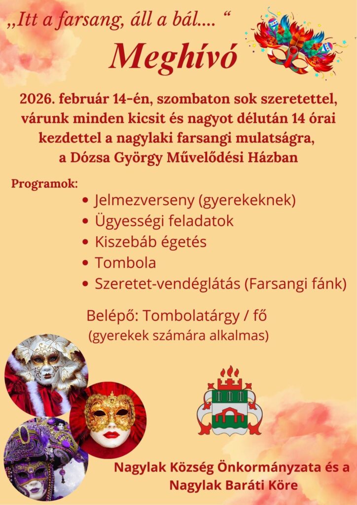 Nagylak, farsangi bál, plakát