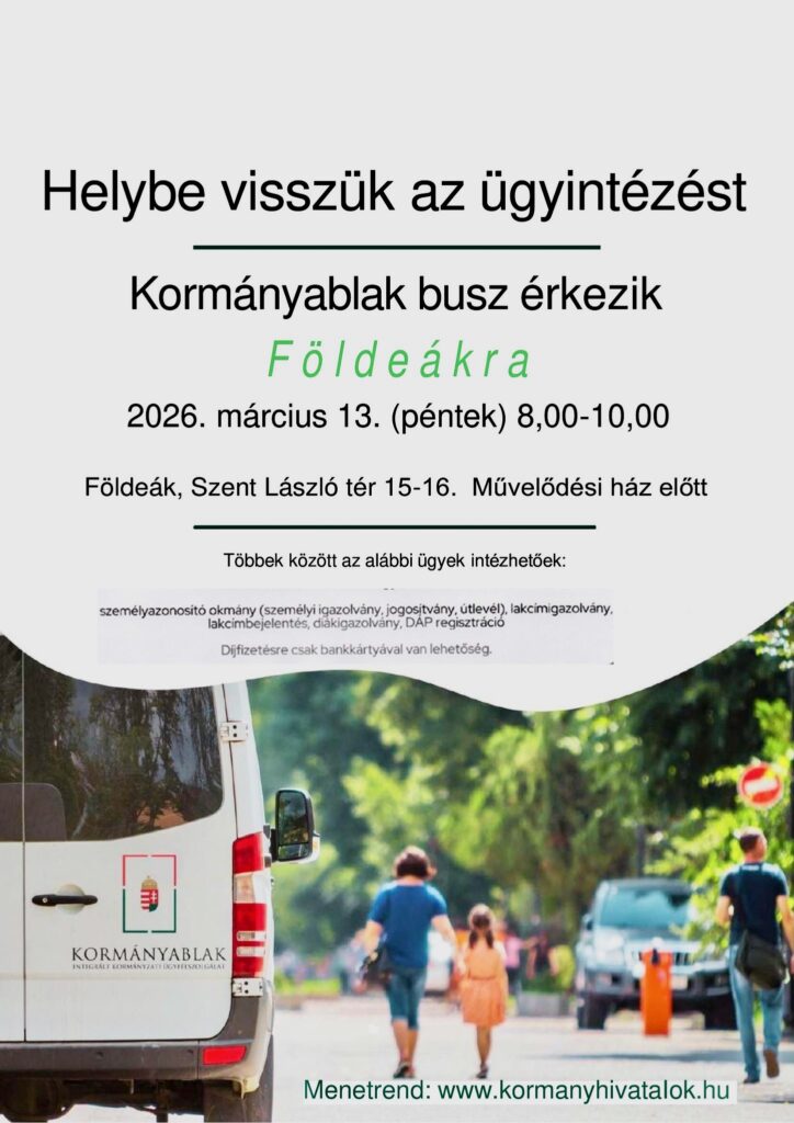 kormányablakbusz, Földeák, plakát