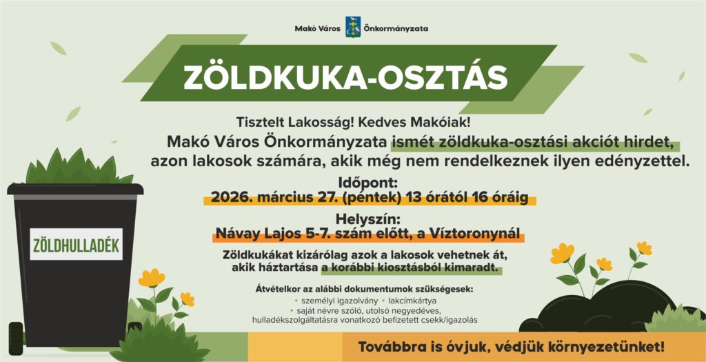 Zöldkuka-osztás, Makó, plakát